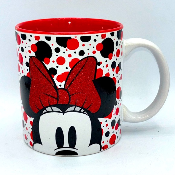 Disney Other - Disney Minnie Mouse Glitter 20 Ounce Ceramic Coffee Cup Mug